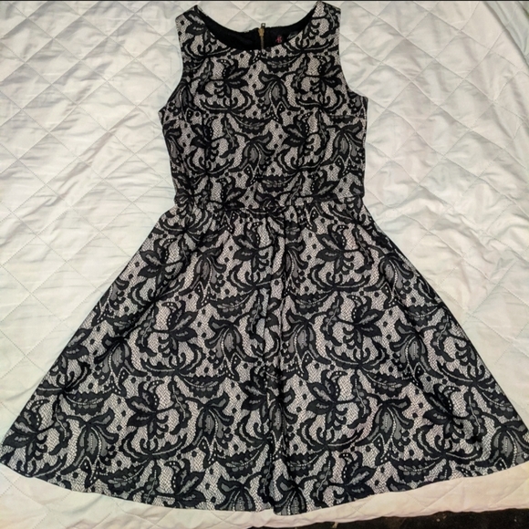 HeartSoul black and nude lace dress - Picture 2 of 3